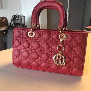 Elegant Red Quilted Handbag